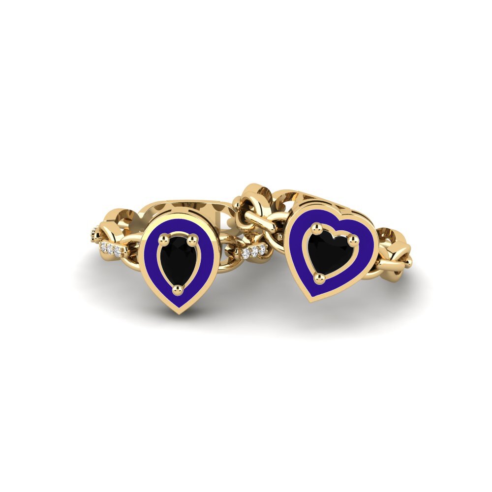 Ónix Negro Anillo apilable Braks - SET