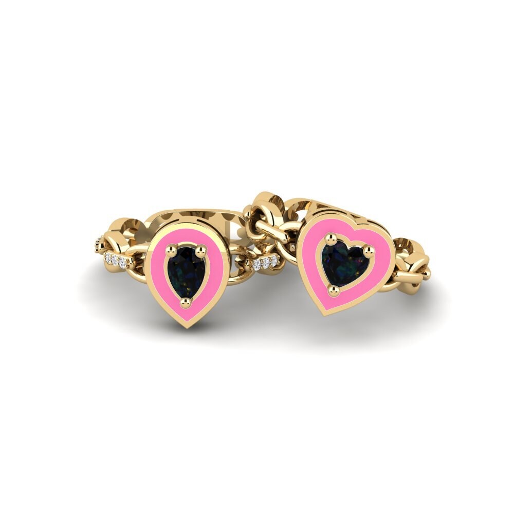 Black Opal Stackable Ring Braks - SET