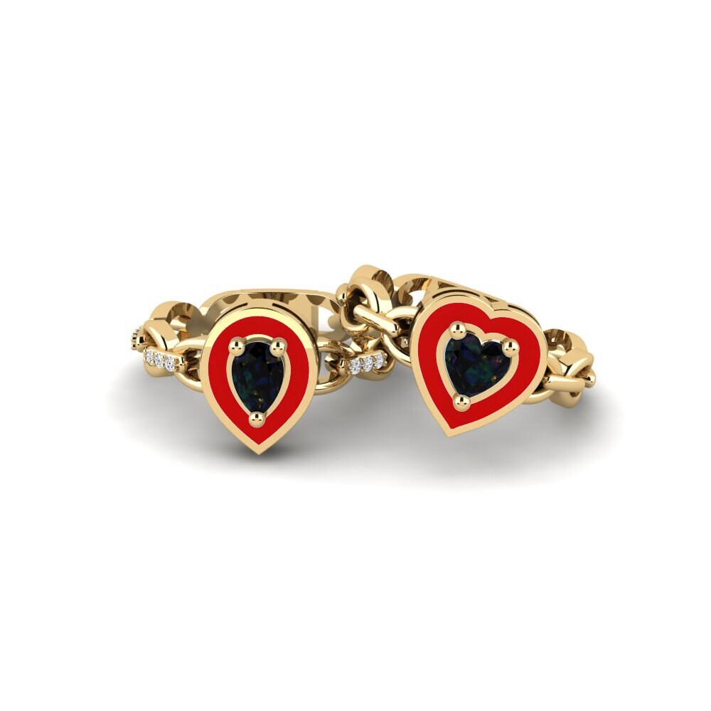 Black Opal Stackable Ring Braks - SET