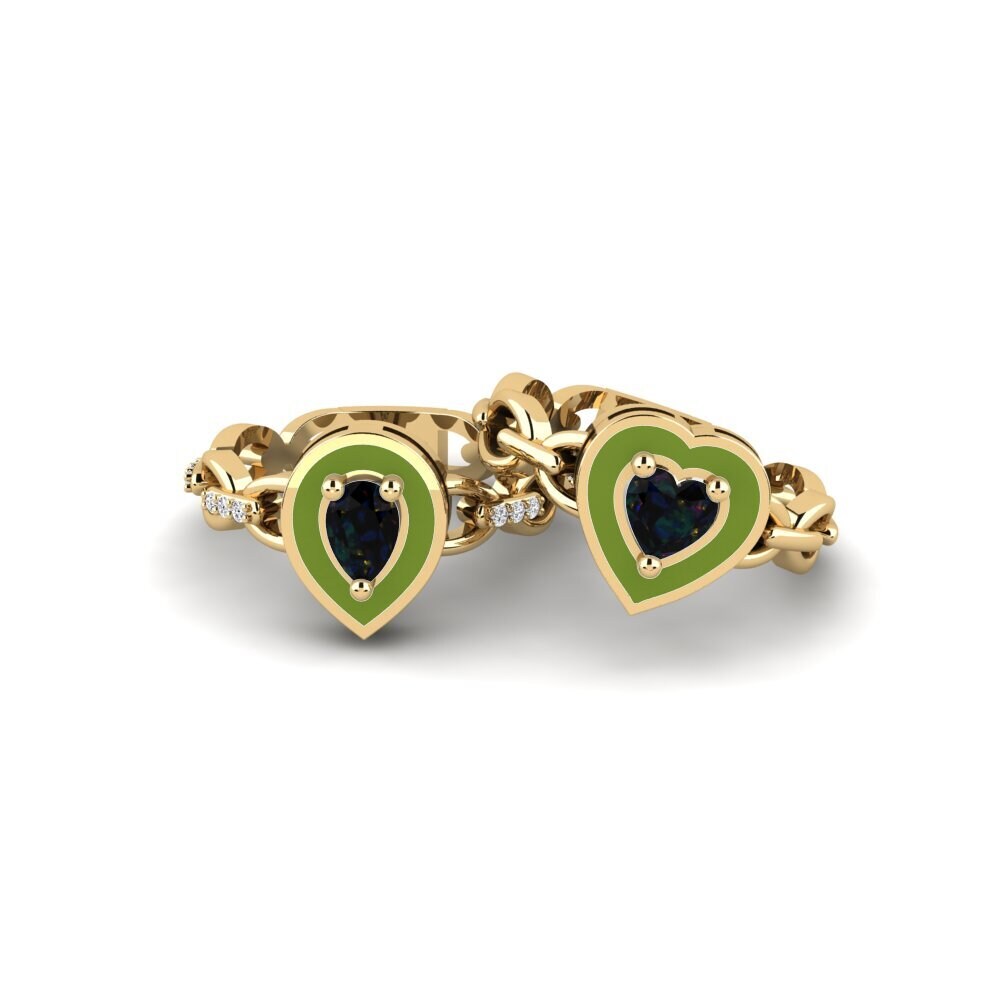 Black Opal Stackable Ring Braks - SET