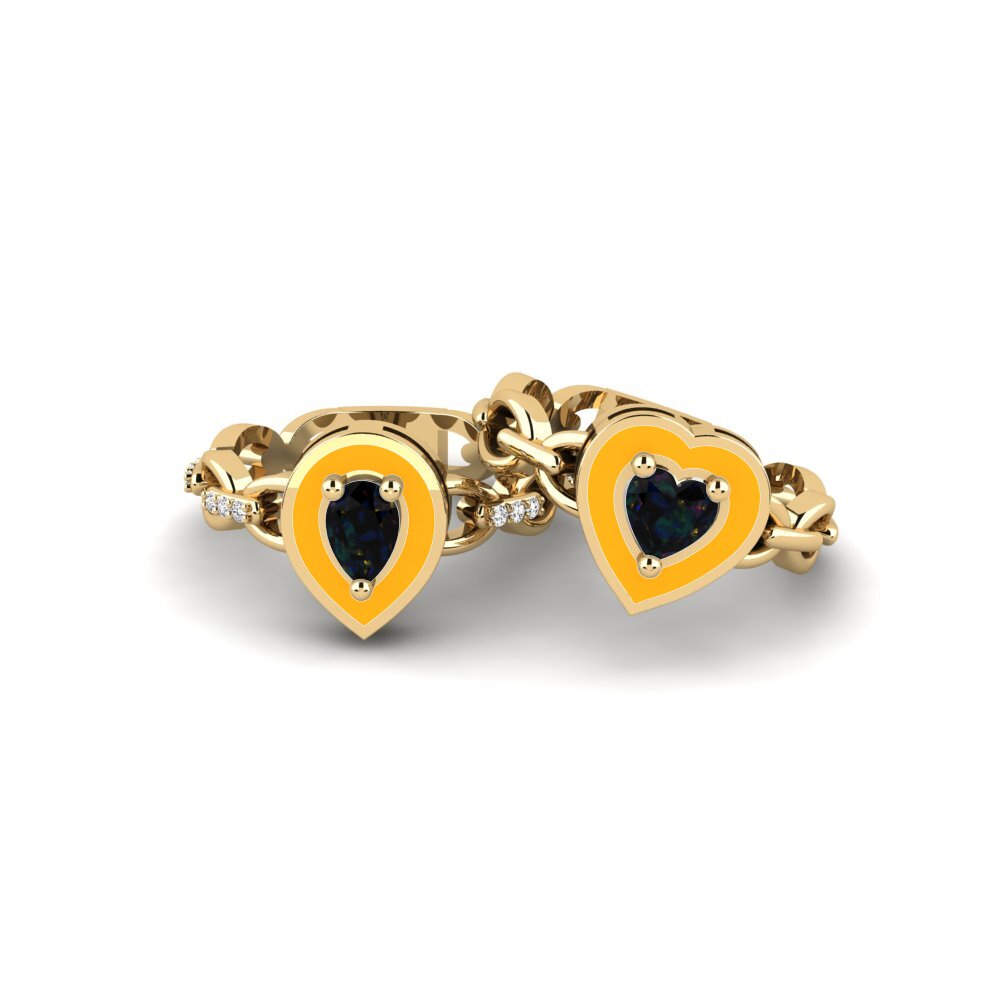 Opalo Negro Anillo apilable Braks - SET