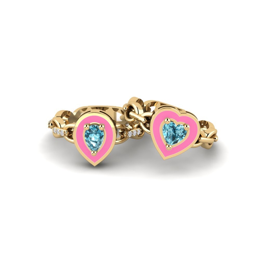 Blue Zircon Stackable Ring Braks - SET