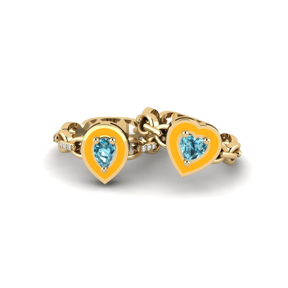 Blue Zircon Stackable Ring Braks - SET