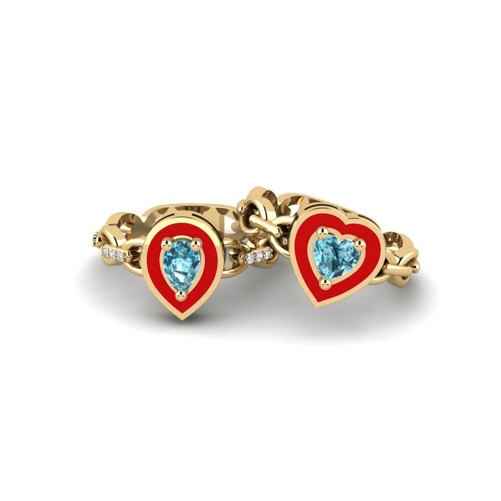 Blue Zircon Stackable Ring Braks - SET