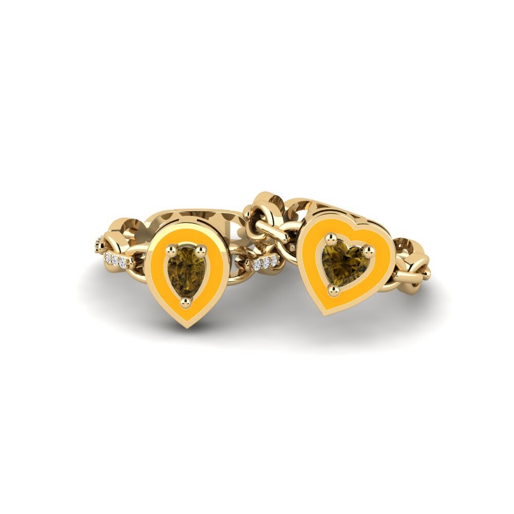 Brown Zircon Stackable Ring Braks - SET