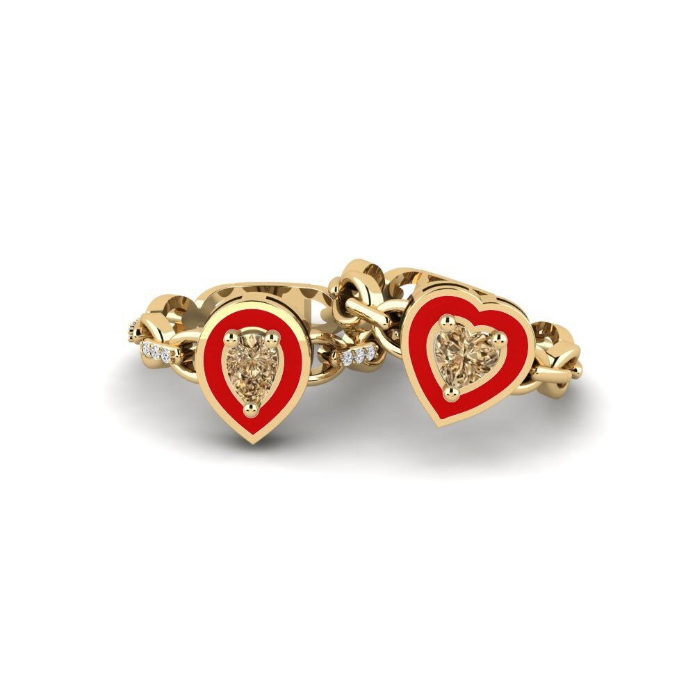Brauner Diamant Stapelbarer Ring Braks - SET