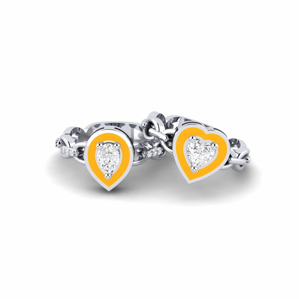 Bagues de fiançailles Argent Blanc Stackable