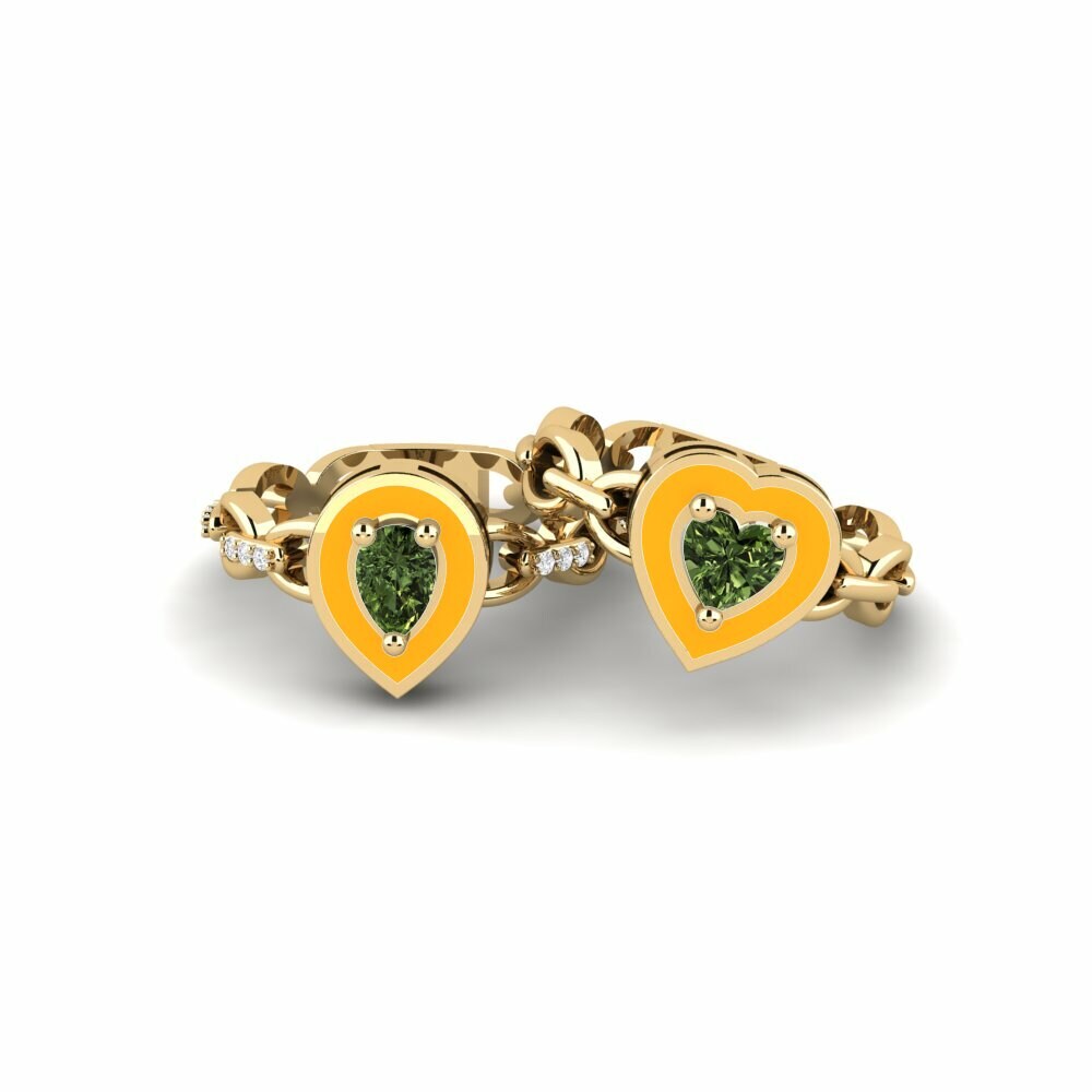Bagues Saphir vert Stackable