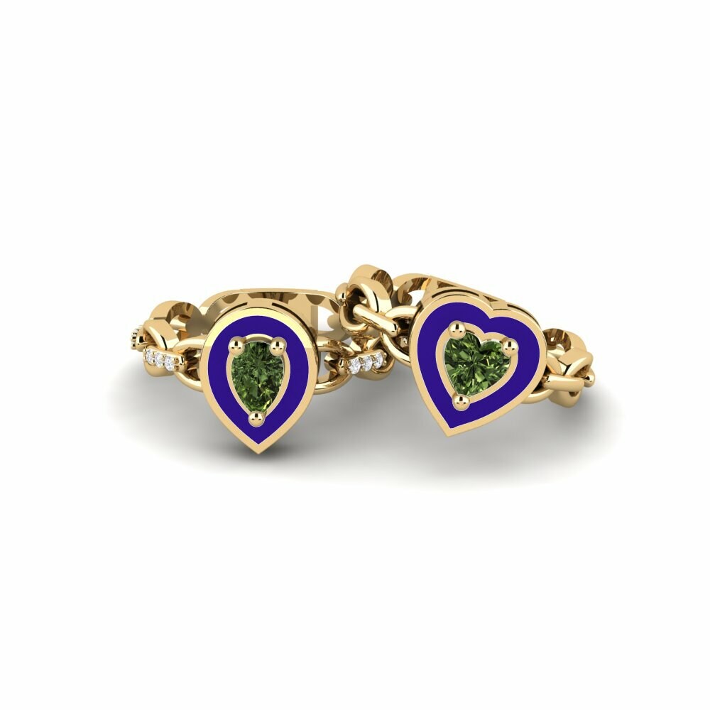 Bagues Saphir vert Stackable