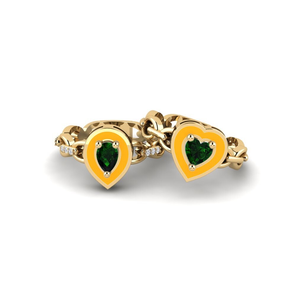 Green Tourmaline Stackable Ring Braks - SET