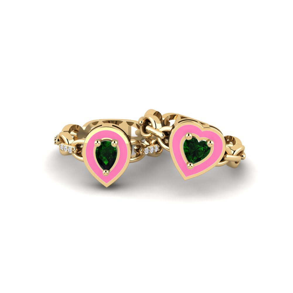 Green Tourmaline Stackable Ring Braks - SET