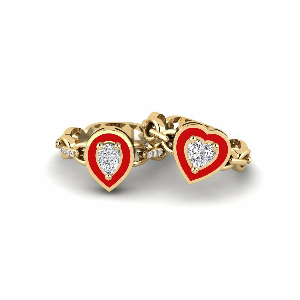 Or Jaune 18k Anneau empilable Braks - SET