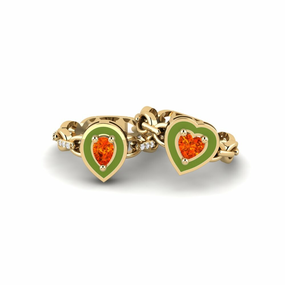 Bagues Saphir orange Stackable