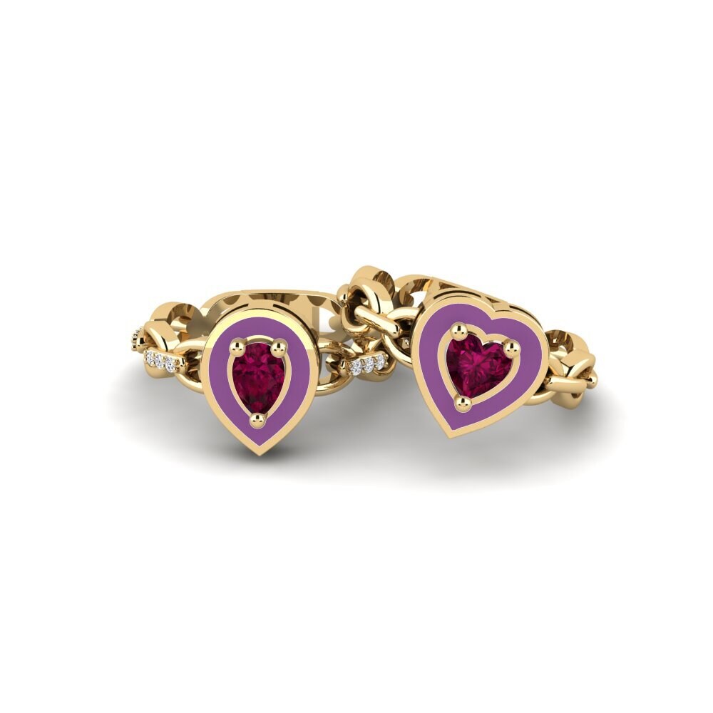Rhodolite Garnet Stackable Ring Braks - SET