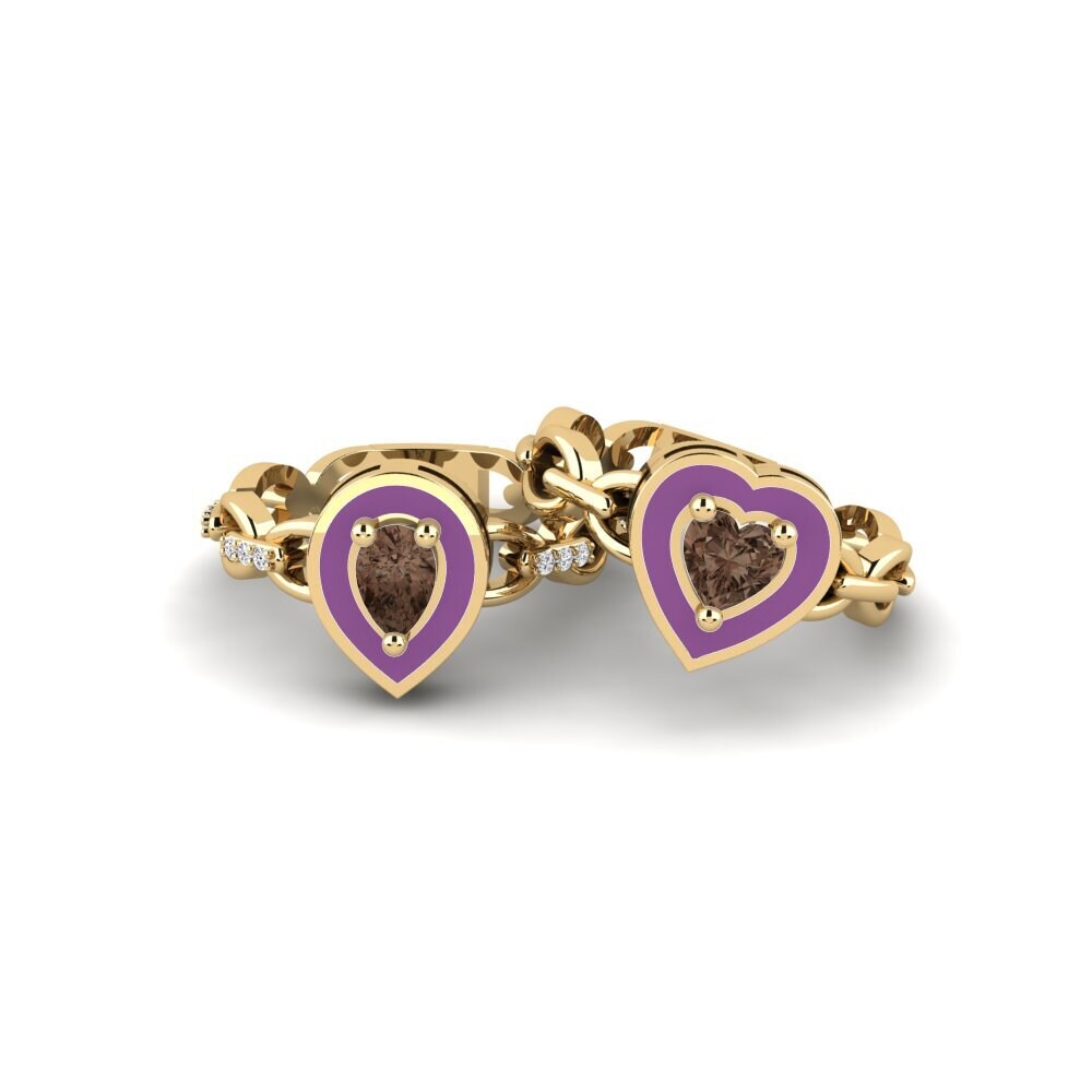 Smoky Quartz Stackable Ring Braks - SET