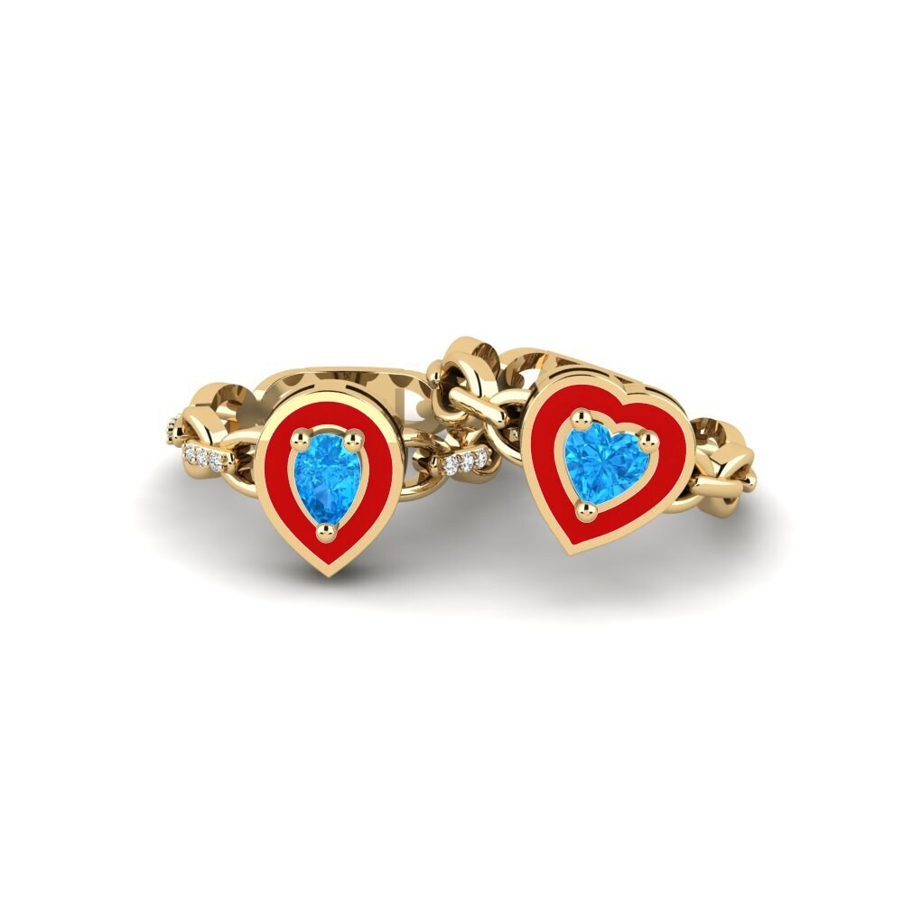 Blauer Topas Stapelbarer Ring Braks - SET