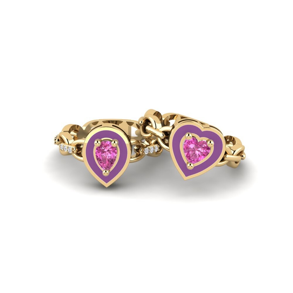 Pink Topaz Stackable Ring Braks - SET