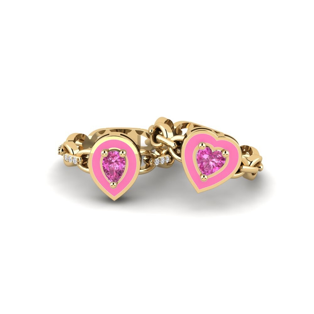 Pink Topaz Stackable Ring Braks - SET