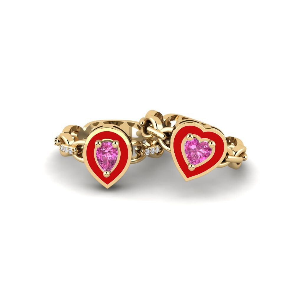 Pink Topaz Stackable Ring Braks - SET