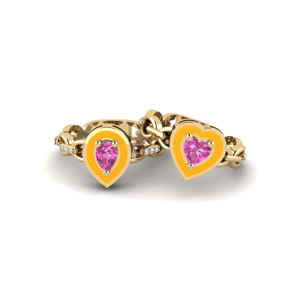 Pink Topaz Stackable Ring Braks - SET
