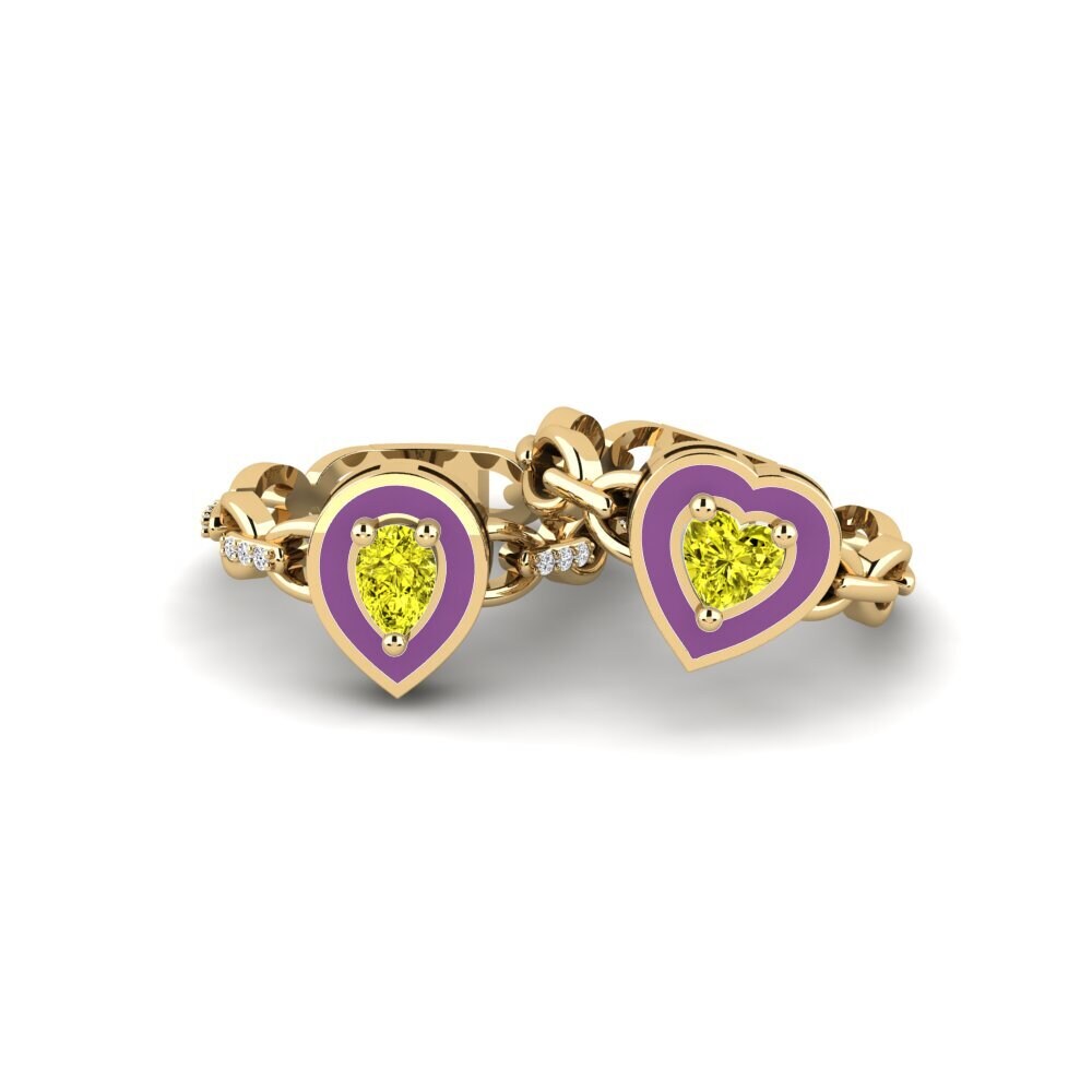 Yellow Diamond Stackable Ring Braks - SET