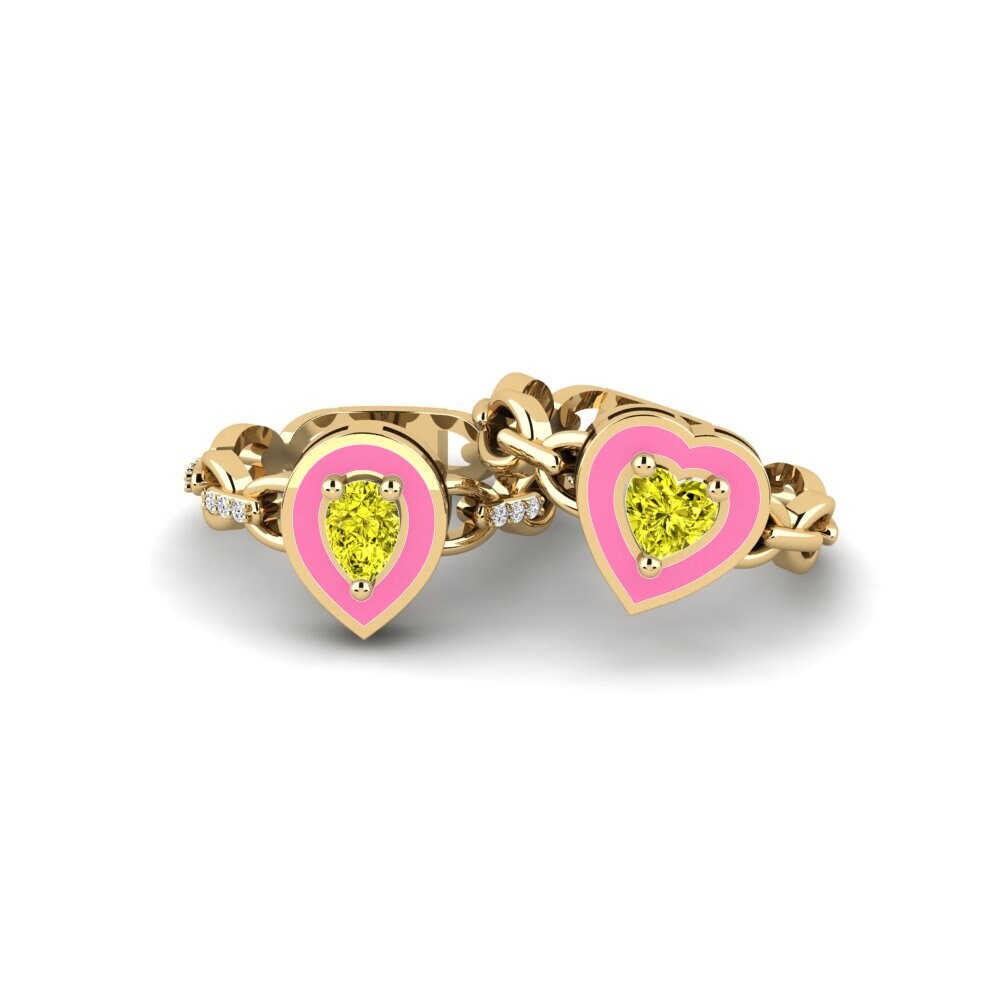 Yellow Diamond Stackable Ring Braks - SET