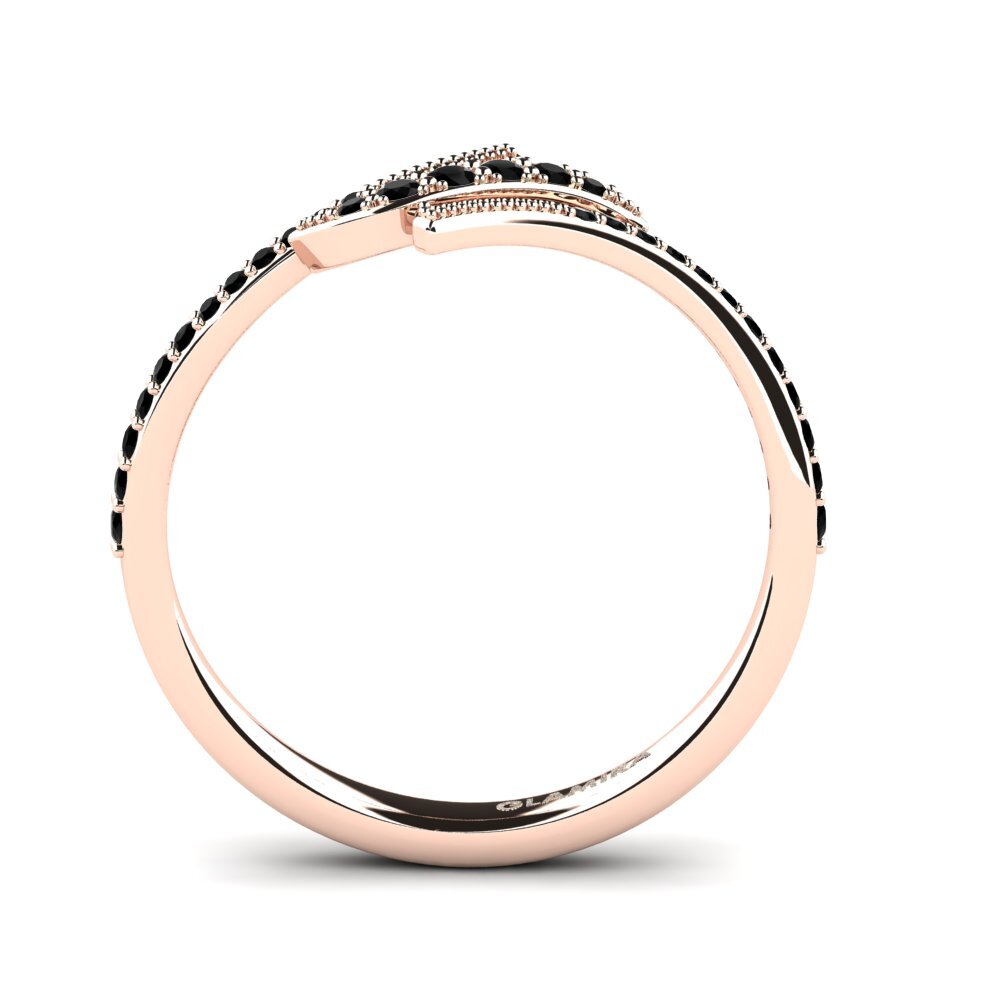 18ct Rose Gold Black Diamond Ring Brandeeh