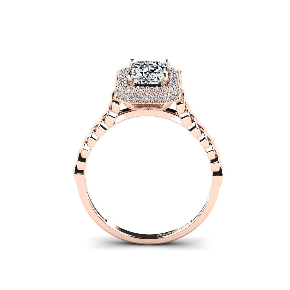 14ct Rose Gold Engagement Ring Breastwork