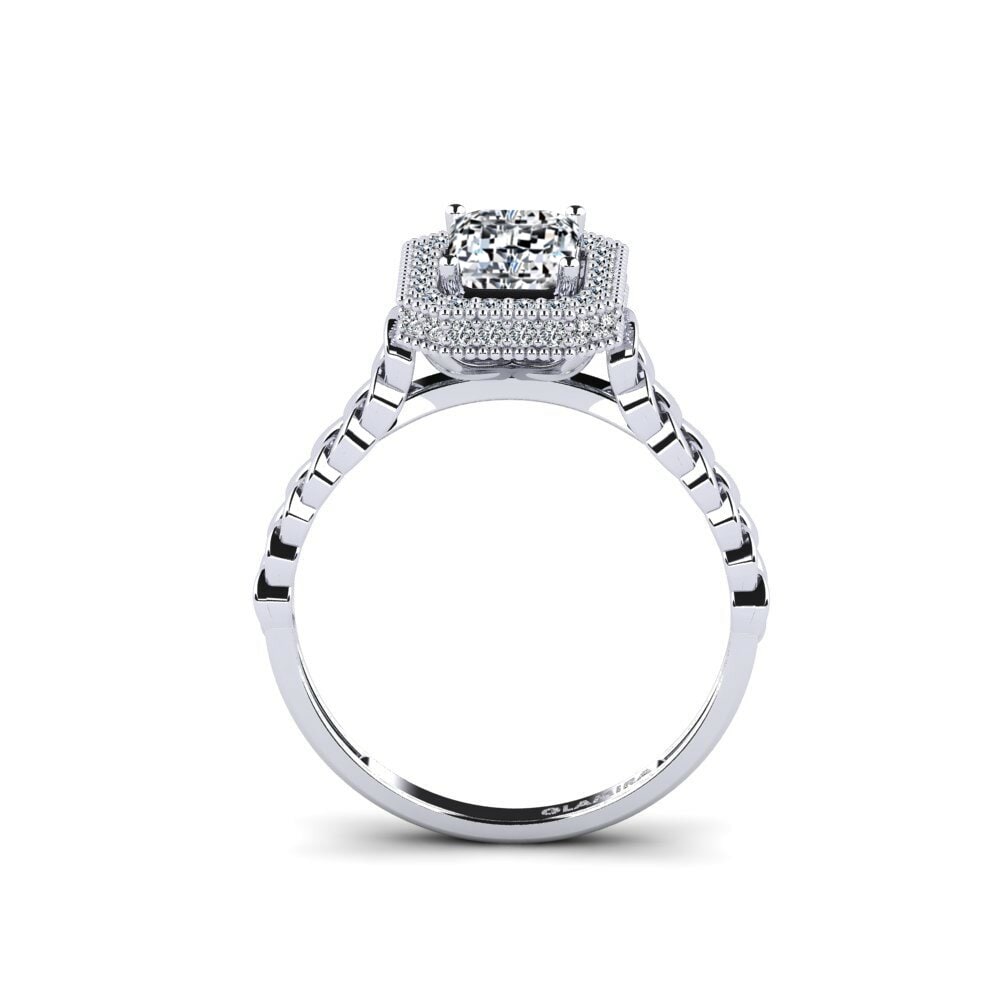 9ct White Gold Engagement Ring Breastwork