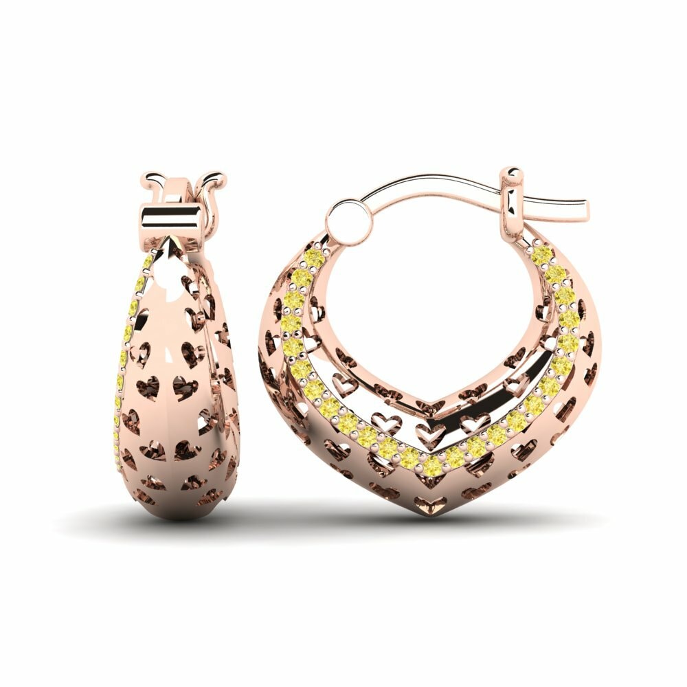 Saphir Jaune Boucle d'oreille femme Breezy