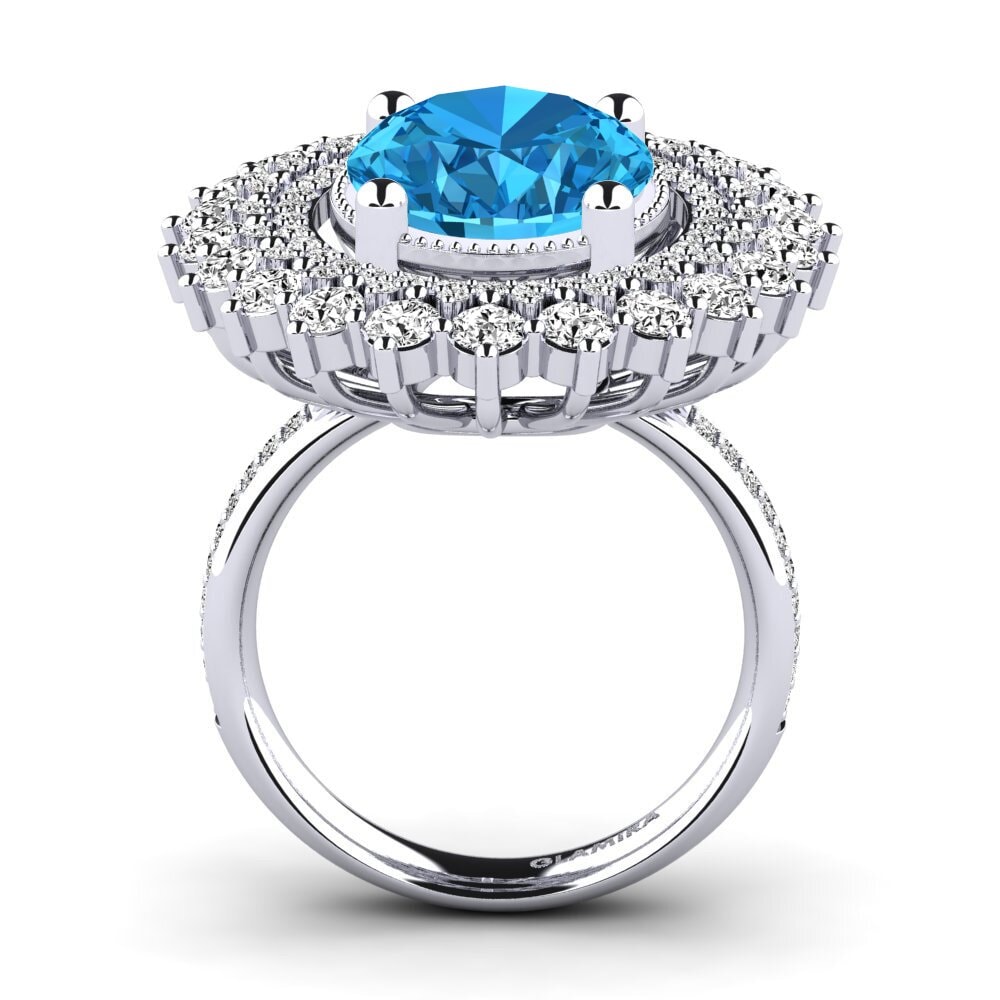 Topacio azul Anillo de compromiso Brianica