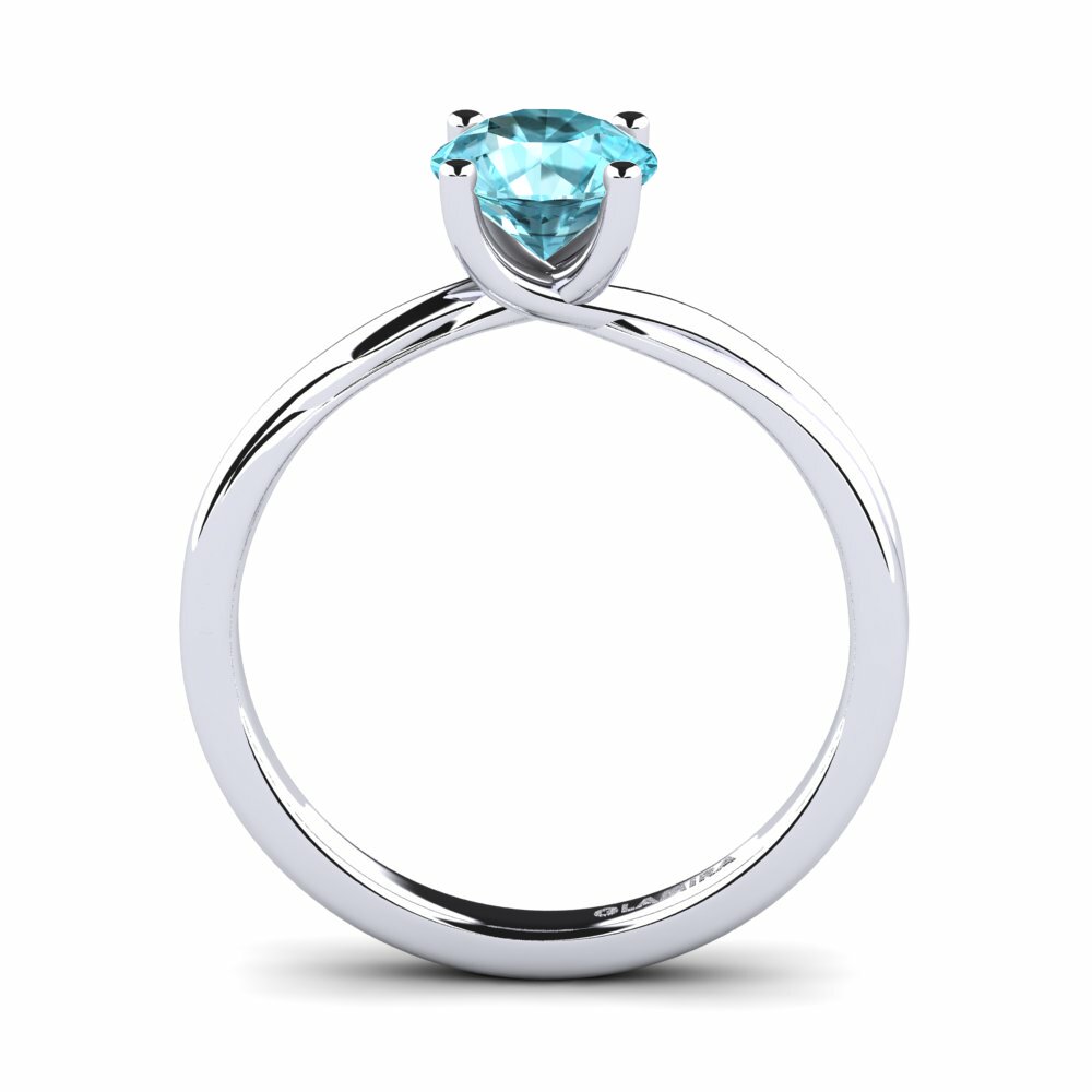 Blue Zircon Engagement Ring Bridal Choice 1.0crt