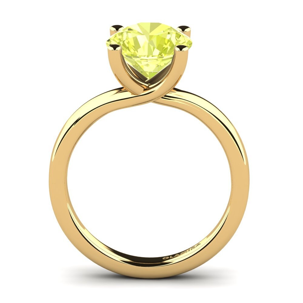 14ct Yellow Gold Lemon Quartz Engagement Ring Bridal Choice 3.0 crt