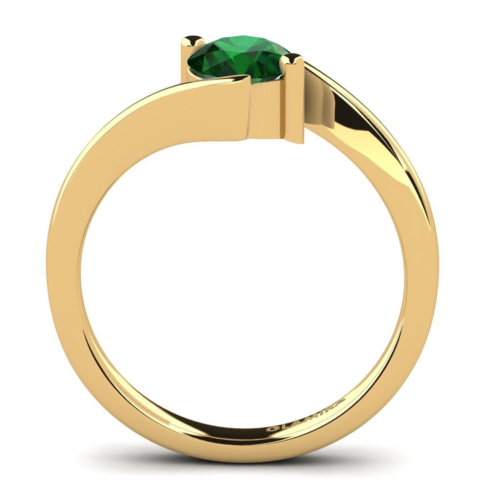 圓形 沙弗萊石 訂婚戒指 Bridal Element 0.8 crt