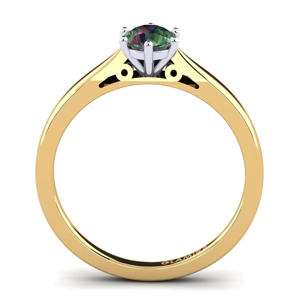 750 Gelb & Weißgold Mystic Topas Verlobungsring Bridal Glory