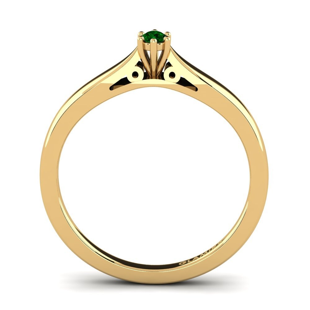 Green Zirconia Engagement Ring Bridal Glory 0.05 crt