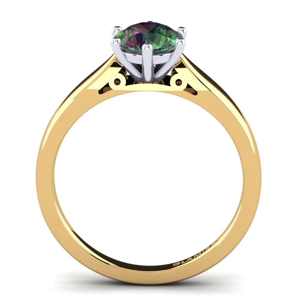 750 Gelb & Weißgold Mystic Topas Verlobungsring Bridal Glory 1.0crt
