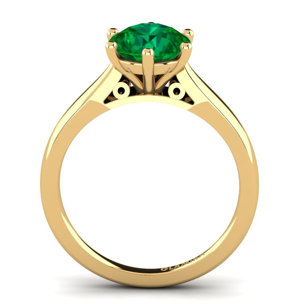 Esmeralda (creada en laboratorio) Anillo de compromiso Bridal Glory 2.0crt