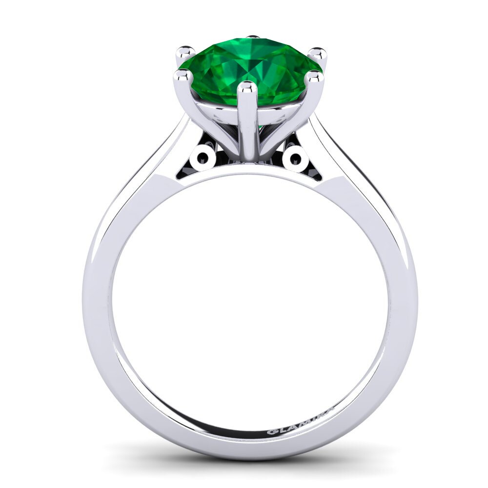 Esmeralda (creada en laboratorio) Anillo de compromiso Bridal Glory 3.0crt