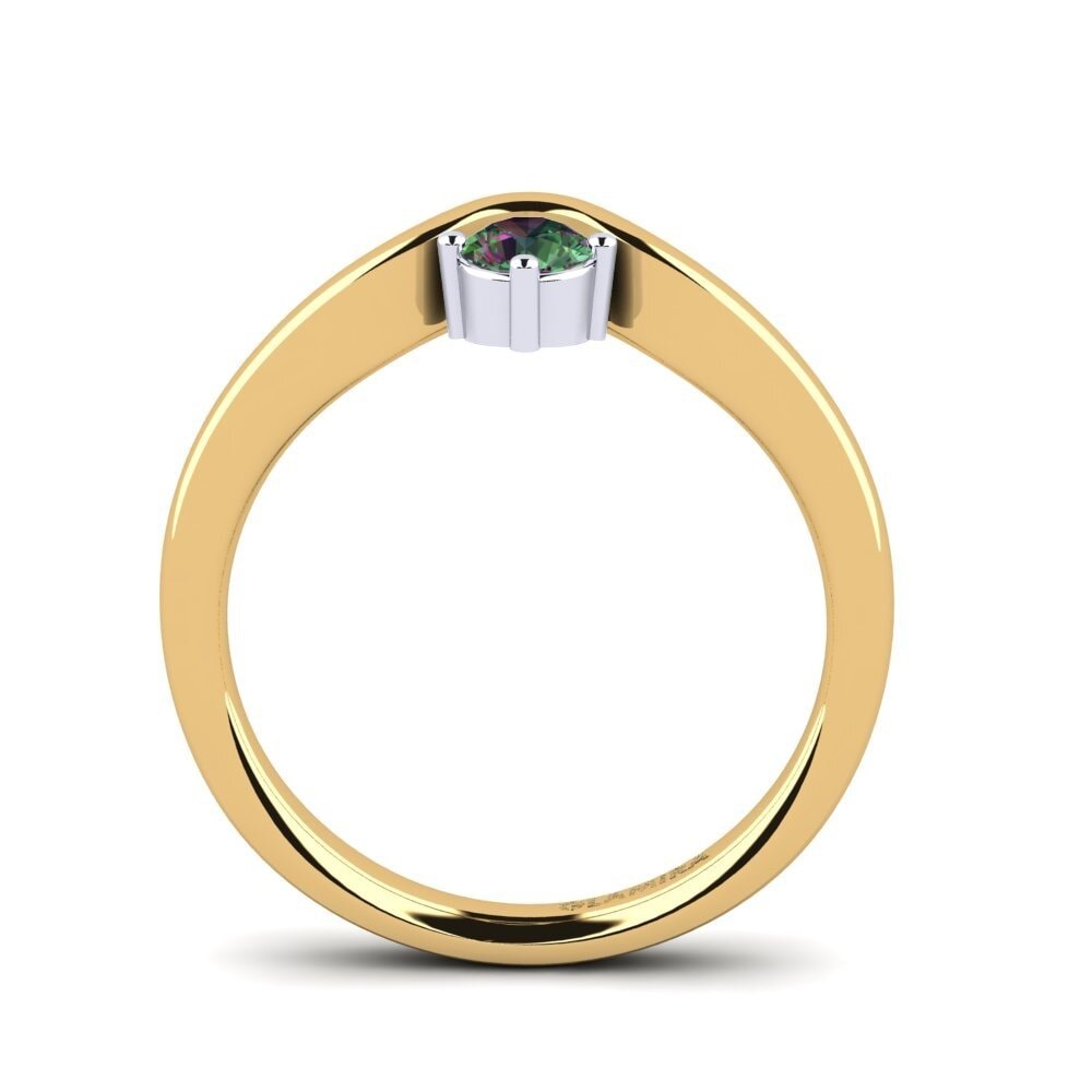 750 Gelb & Weißgold Mystic Topas Verlobungsring Bridal Love