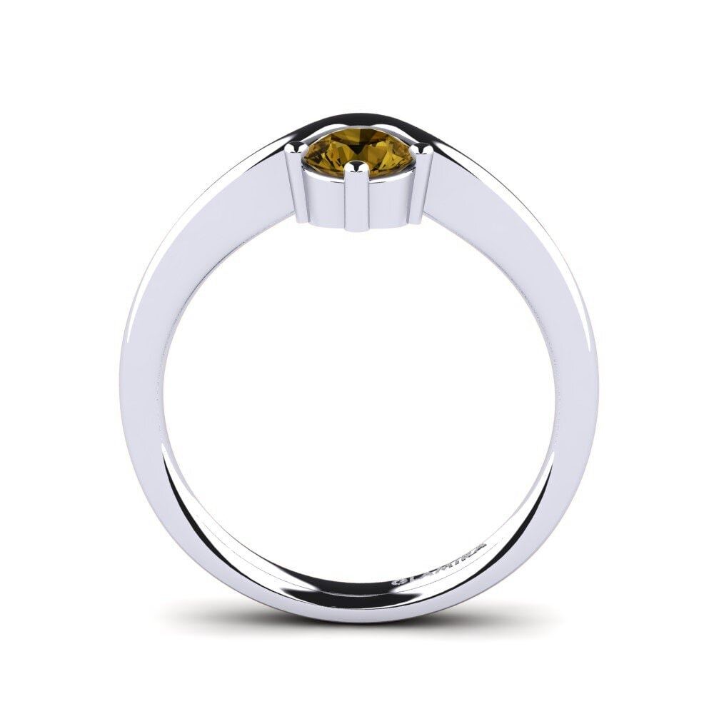Brown Zircon Engagement Ring Bridal Love 0.5 crt