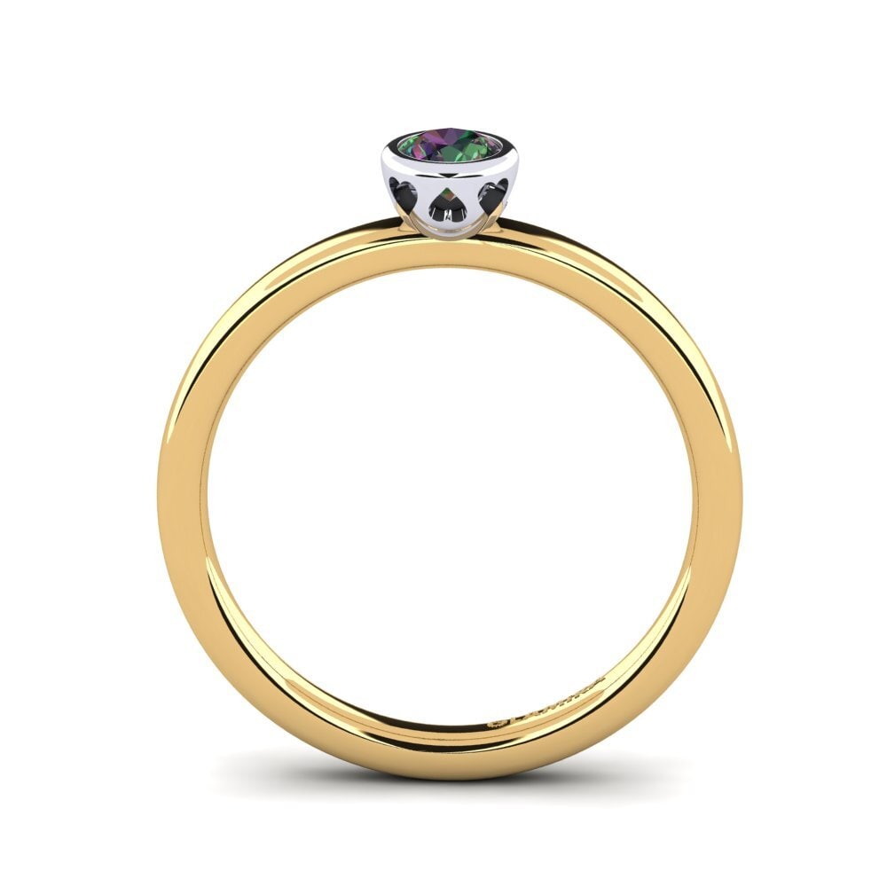 750 Gelb & Weißgold Mystic Topas Verlobungsring Bridal Passion 0.25crt