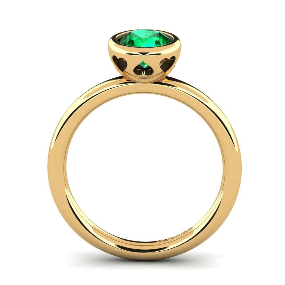 Esmeralda (creada en laboratorio) Anillo de compromiso Bridal Passion 1.0 crt