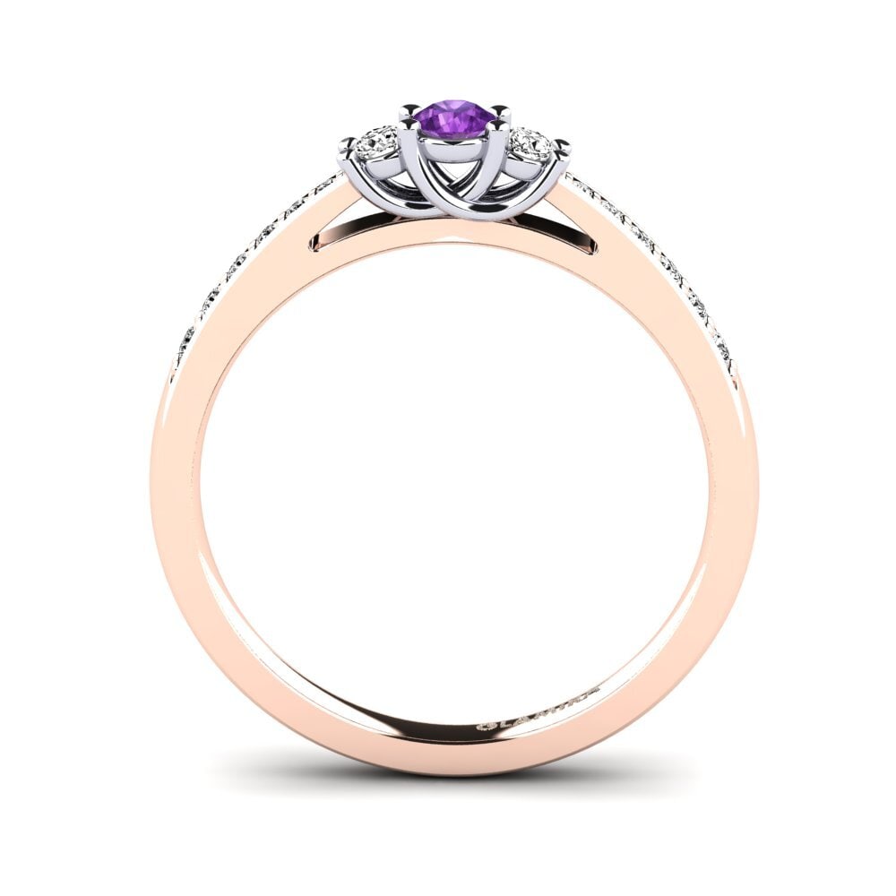 14ct Rose / White Gold Amethyst Engagement Ring Brielle