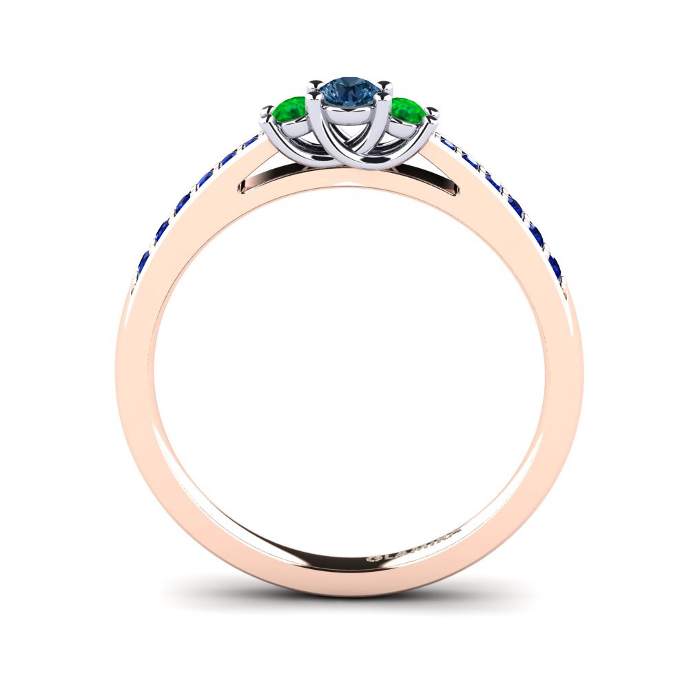14ct Rose / White Gold Blue Diamond Engagement Ring Brielle