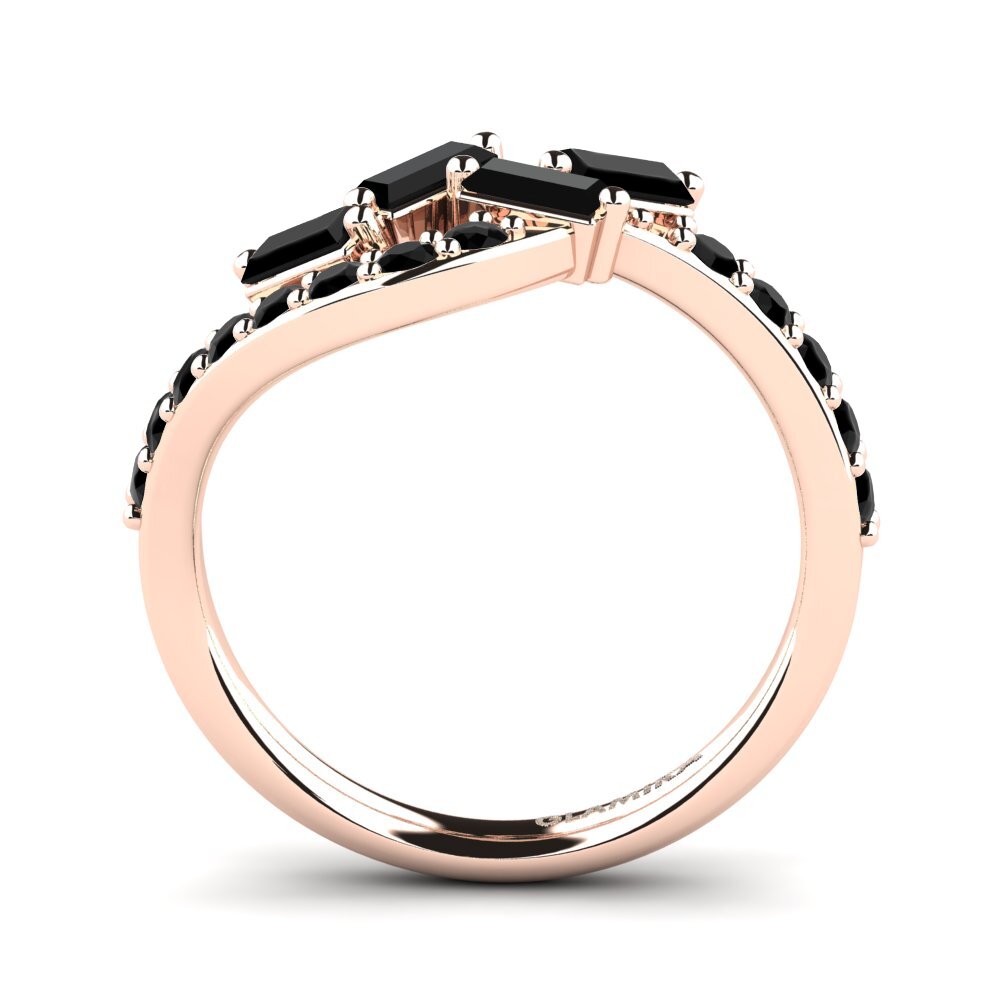 18ct Rose Gold Black Diamond Ring Brittani