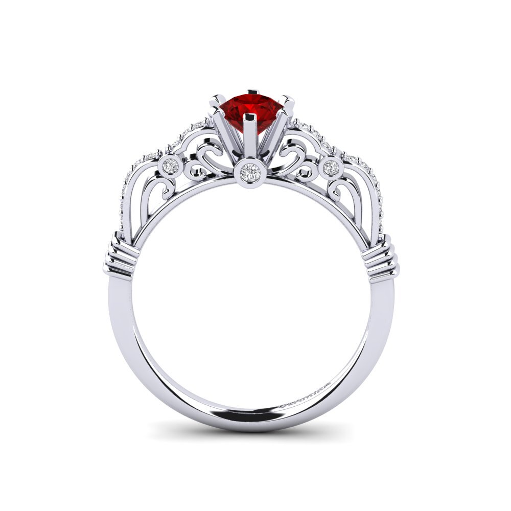 Ruby (Lab Created) Engagement Ring Brunella