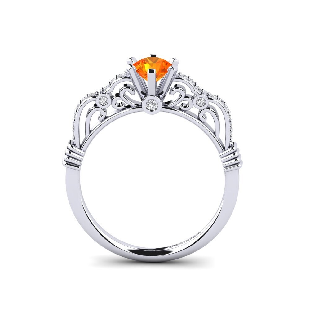 Orange Sapphire Engagement Ring Brunella