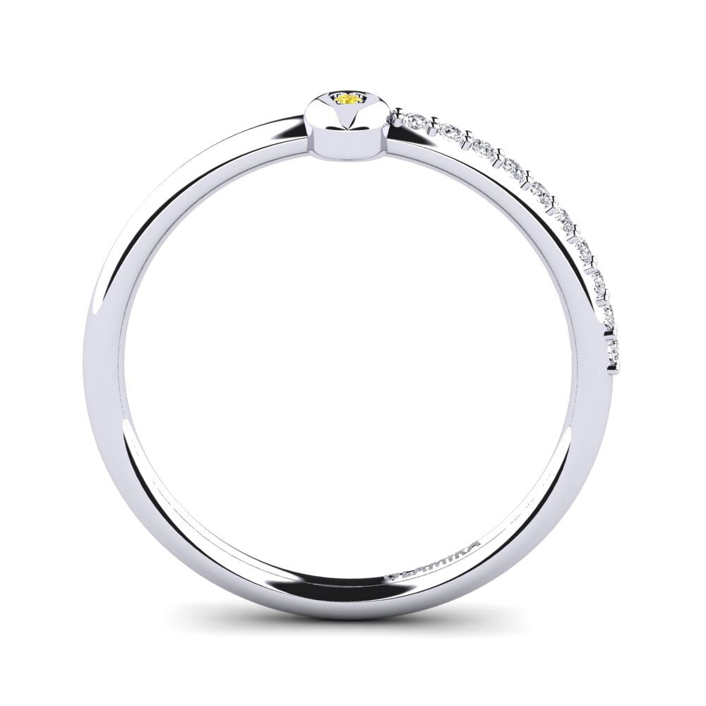 Round Yellow Sapphire Women's Ring Brutna