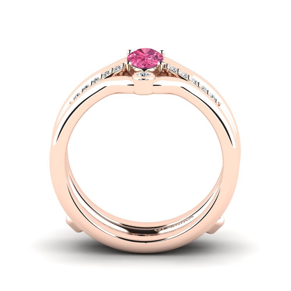 Turmalina rosa Anillo Bryoc SET
